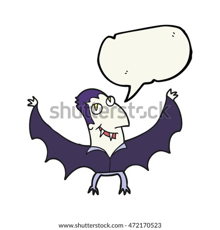 freehand drawn speech bubble cartoon vampire