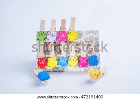 Colorful cute wood clips.