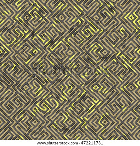 Abstract seamless vector pattern of diagonal ornaments, shifted with distortion