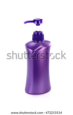 gel, foam or liquid soap dispenser pump plastic bottle purple.