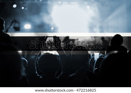 live music concert with blending Botswana flag on fans