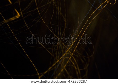 Abstract futuristic painting color texture with lighting effect. Modern dynamic shiny pattern. Fractal graphic artwork design. Creative long exposure photography using tilt shift lens for spatial view