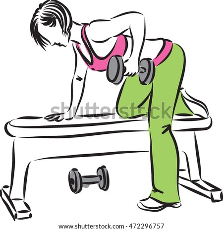 woman fitness workout illustration