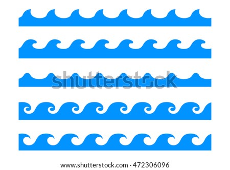 Seamless wave patterns vector isolated