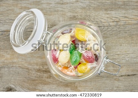 A studio photo of fruit drop candies