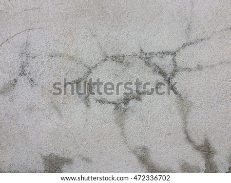 Closeup dirty white paint concrete crack wall texture background