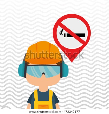 worker protection at power plant vector illustration design
