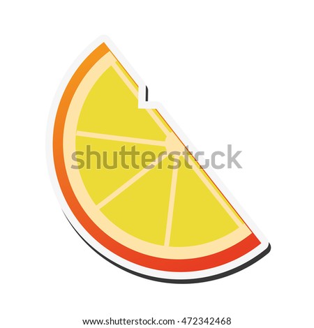 flat design lemon slice icon vector illustration