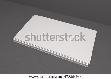 Mock up business card and cover horizontal format. White paper card on dark background, for your design and template. Three-dimensional rendering.