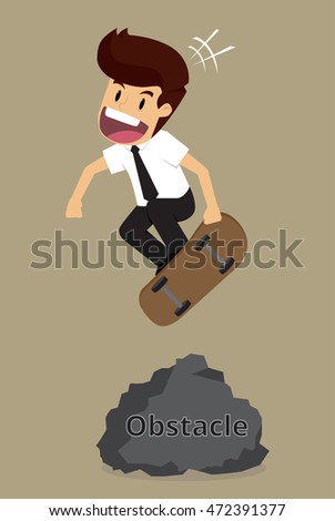 business man jump over obstacles. vector