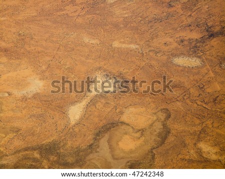 Aerial View of the Textures and Patterns of the Desert Sands in the Northern Territories of Australia Royalty-Free Stock Photo #47242348