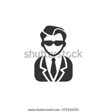 Businessman icon in single grey color. Business office finance
