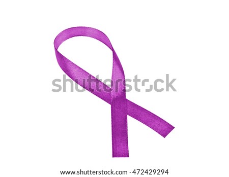 Violet awareness ribbon isolated on a white background