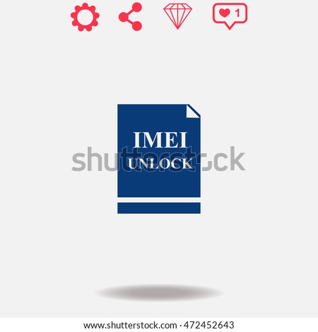 Imei unlock vector icon on grey background.