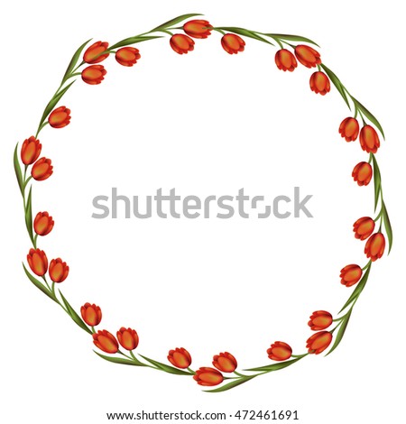 wreath floral decoration circle isolated icon vector illustration design