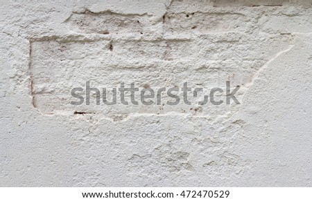 Old brick wall paint with white color