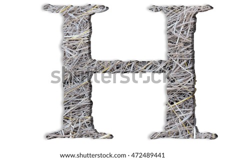 Alphabet from the haystack. isolated on white background.