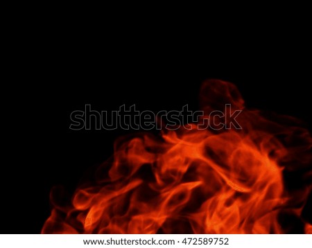 The texture of a flame of fire on a black background
