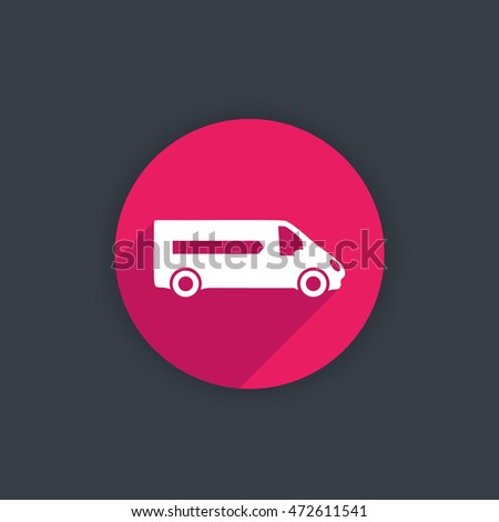 delivery car icon, van pictogram, vector illustration