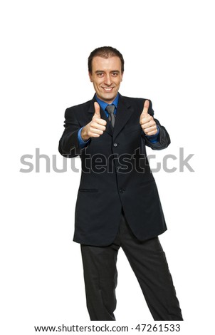 businessman positive attitude portrait on white background
