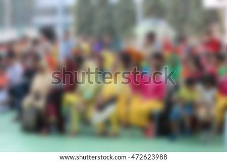 Abstract blur student in seminar, education or training concept