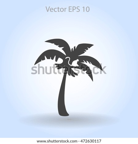 Coconut palm tree black vector illustration