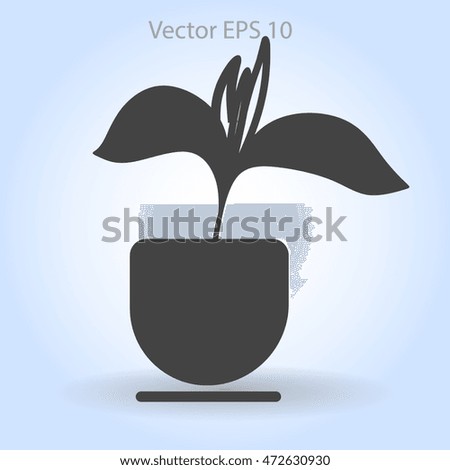 potted plant vector illustration