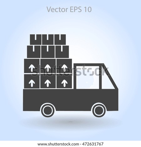 Flat truck icon. Vector
