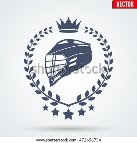 Paintball sports Signs and Label with mask and crown. Emblem of tournament or club. Editable Vector illustration Isolated on background.