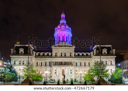 Council Building in Baltimore, Maryland During Night Time