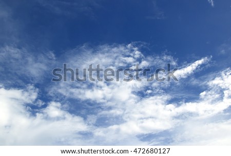 The vast blue sky and clouds sky.