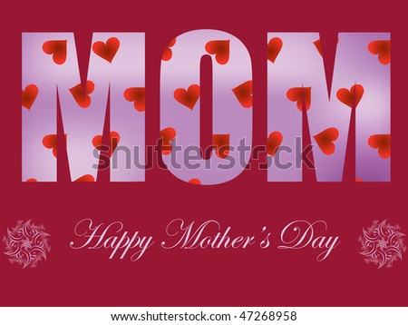 Illustration of mothers day card