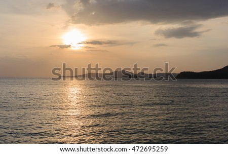 twilight sky and sunset at the sea