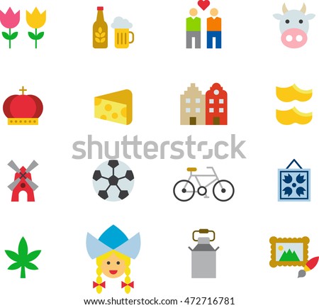 NETHERLANDS colored flat icons