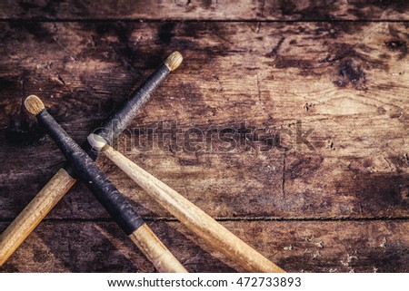 drum sticks on wooden background