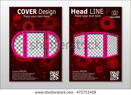 Annual report brochure design template vector, Leaflet cover presentation abstract flat background