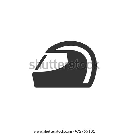 Motorcycle helmet icon in single grey color. Sport protection safety head