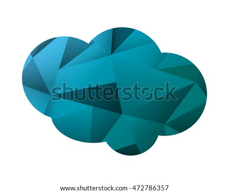 flat design abstract single cloud shape icon vector illustration