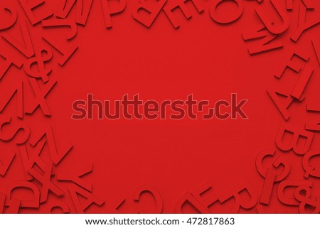 Red alphabet frame background