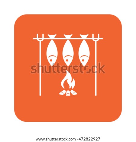 Grilled fish icon. Vector illustration

