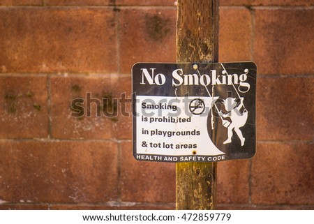 No Smoking Sign in Playground