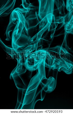 blue smoke abstract on black background