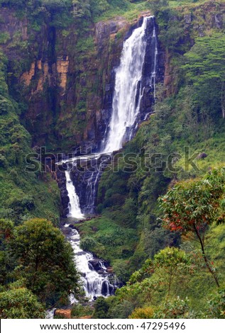 Waterfall in in Nuwara Eliya (Tea Contry), Sri Lanka Royalty-Free Stock Photo #47295496
