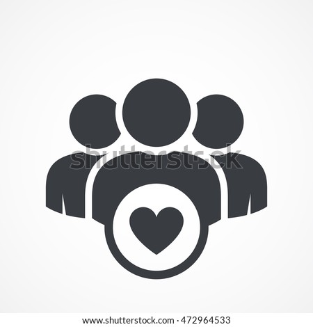 User group icon. Management Business Team Leader Sign. Social Media, Teamwork concept. Customer icon. Love symbol. Health care management. Heart group icon. Wedding group. Happy business team icon Royalty-Free Stock Photo #472964533