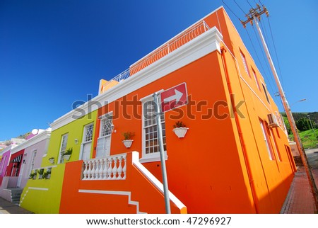 Historic Cape Town suburb in Bo-Kaap Malay Quarter Royalty-Free Stock Photo #47296927
