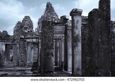 Black and white infrared photography in Angkor thom Siem reap Cambodia