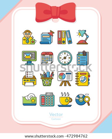 icon set office vector