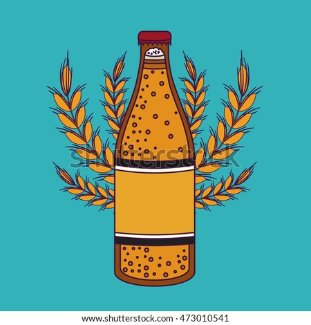 bottle beer drink beverage traditional icon. Colorful and Flat design. Vector illustration