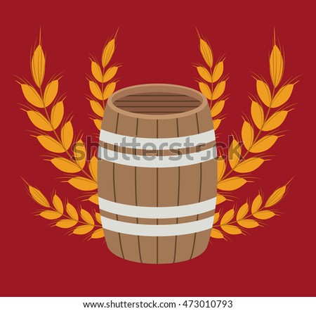 barrel beer drink beverage traditional icon. Colorful and Flat design. Vector illustration