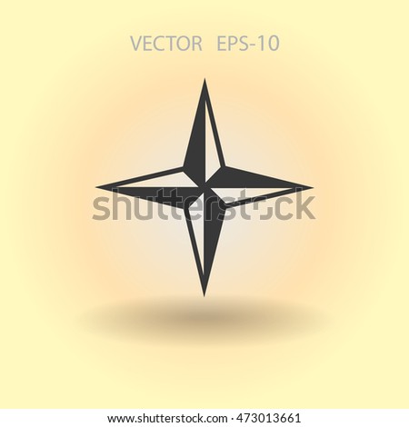 Flat icon of compass